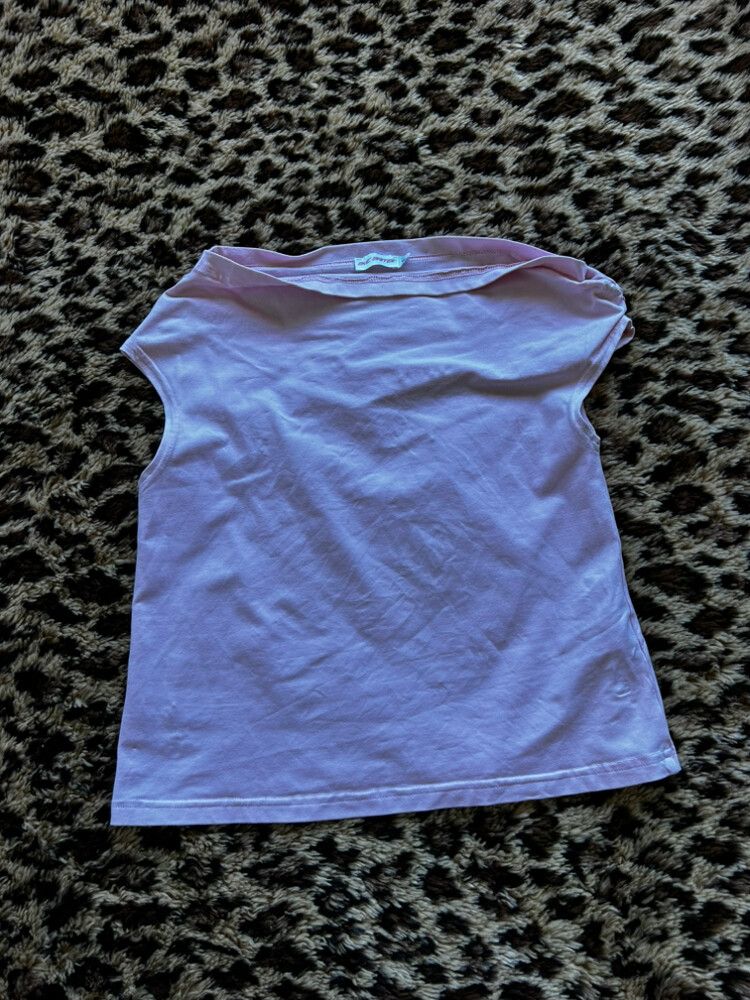 bye bambi pink one shoulder/sleeve top