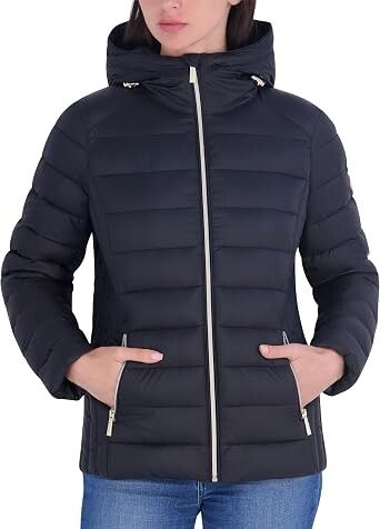 Michael Kors Packable Quilted Puffer Jacket Hooded Size XL BNWOT