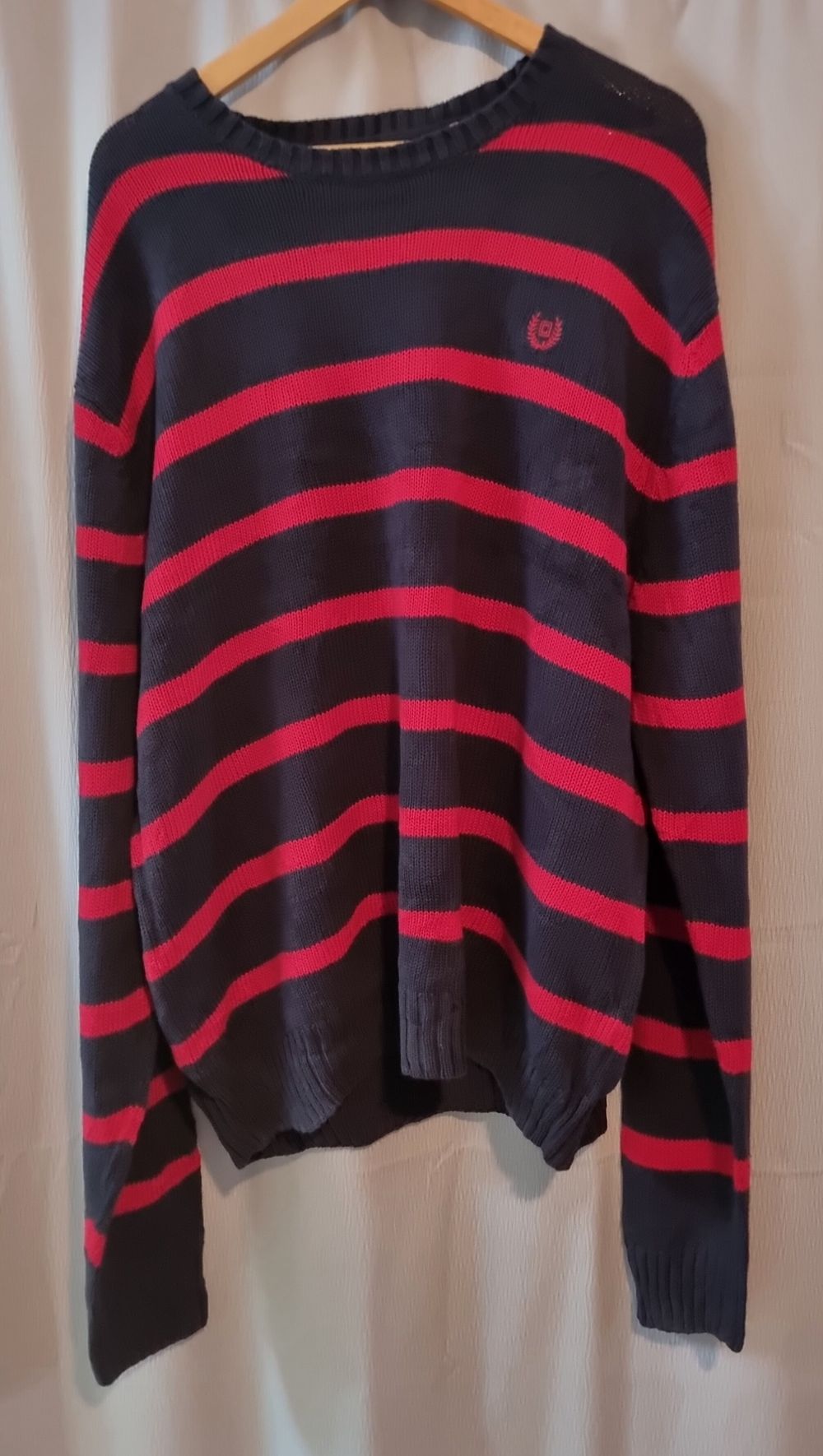 Navy and Red Wool Striped Jumper