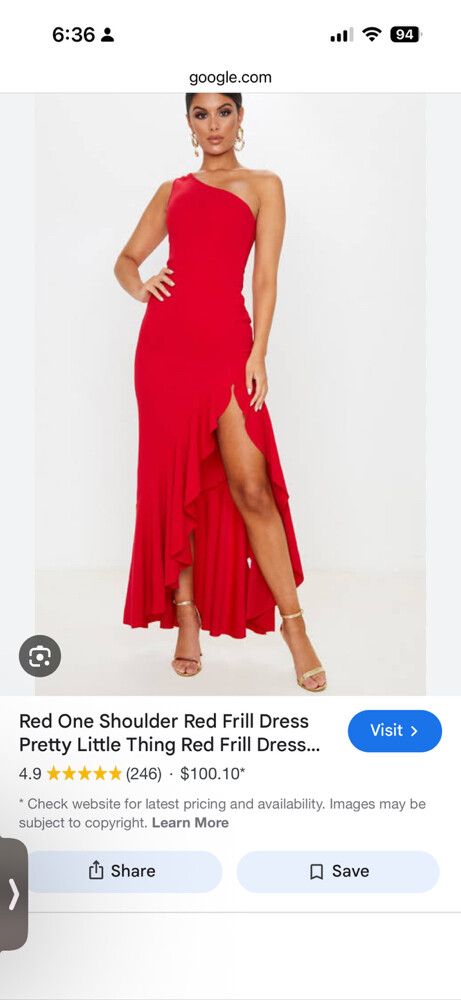 Pretty Little Thing Red Frill Dress