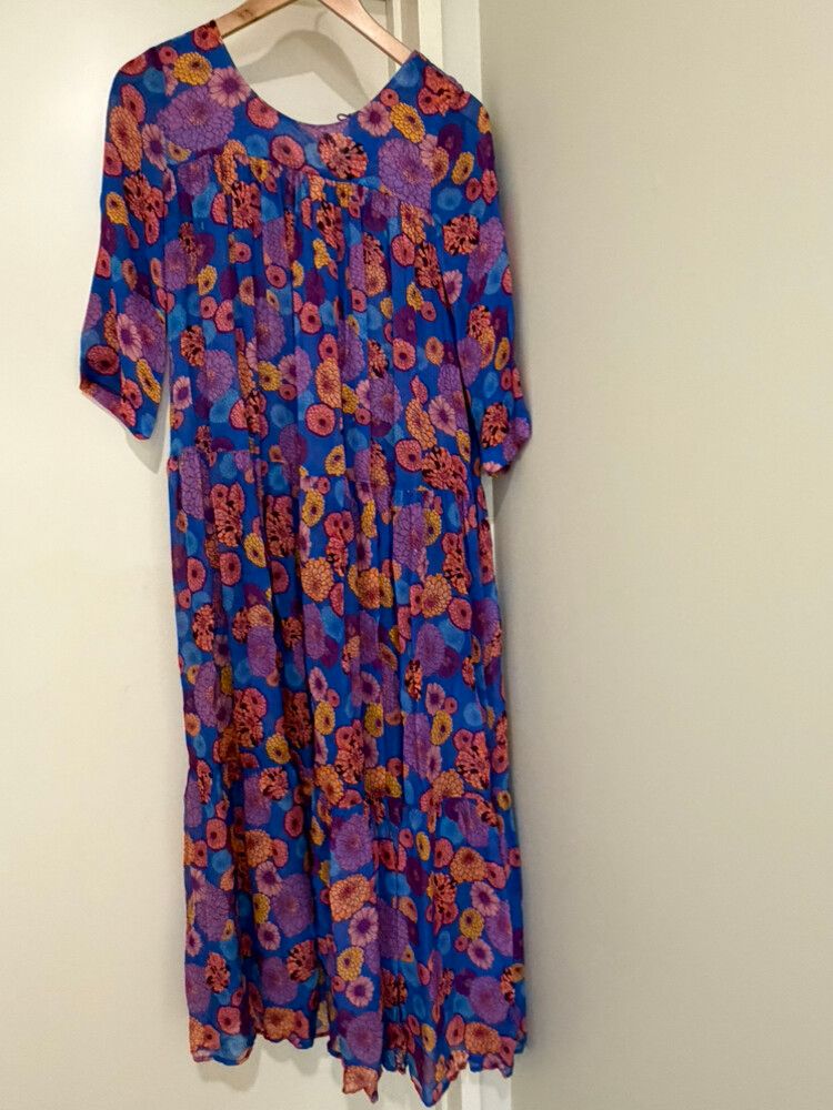 Curate Blue Floral Midi Dress