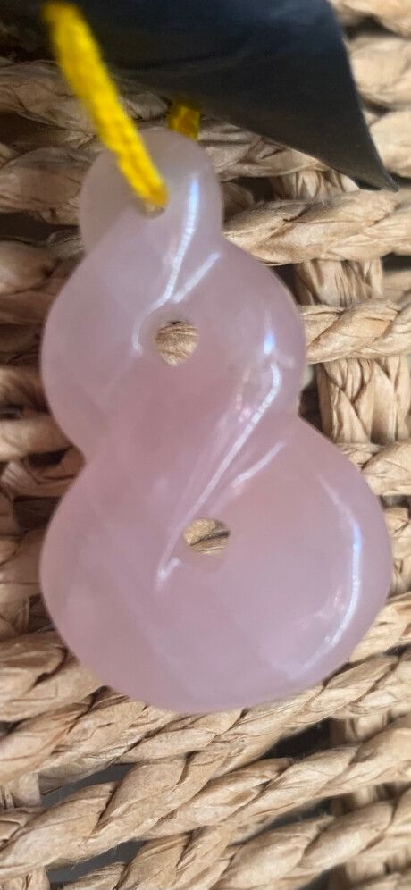 Rose quartz infinity handcarved pendant