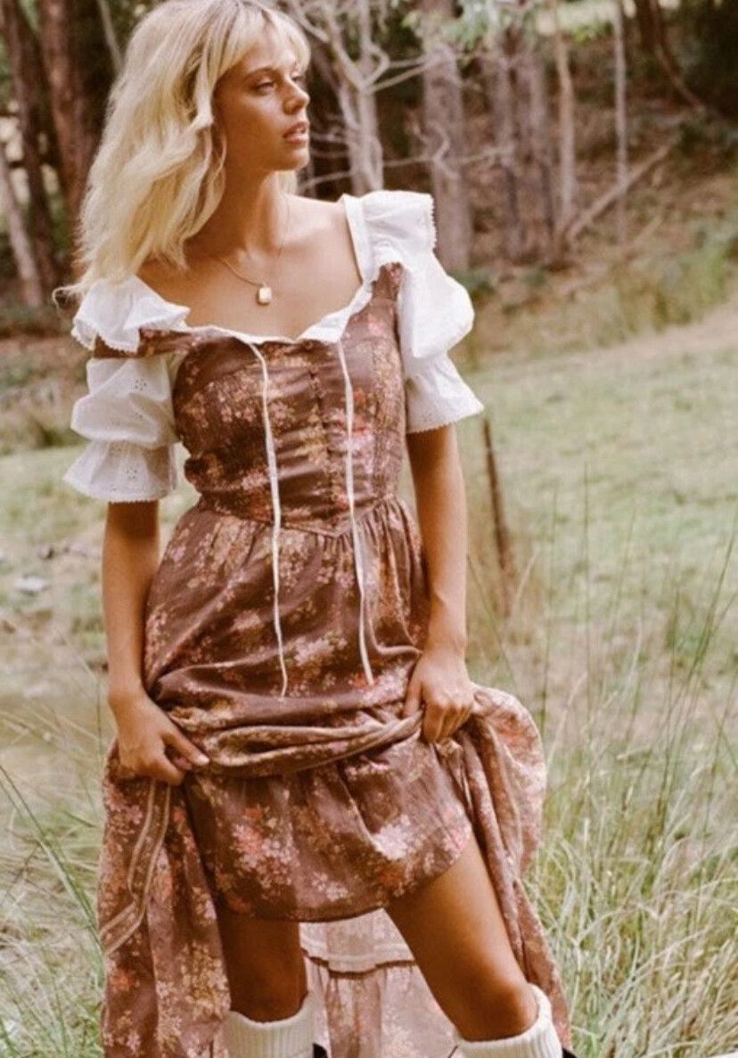 spell brown dress Spell & the gypsy Mystic gown in nightfall, Size