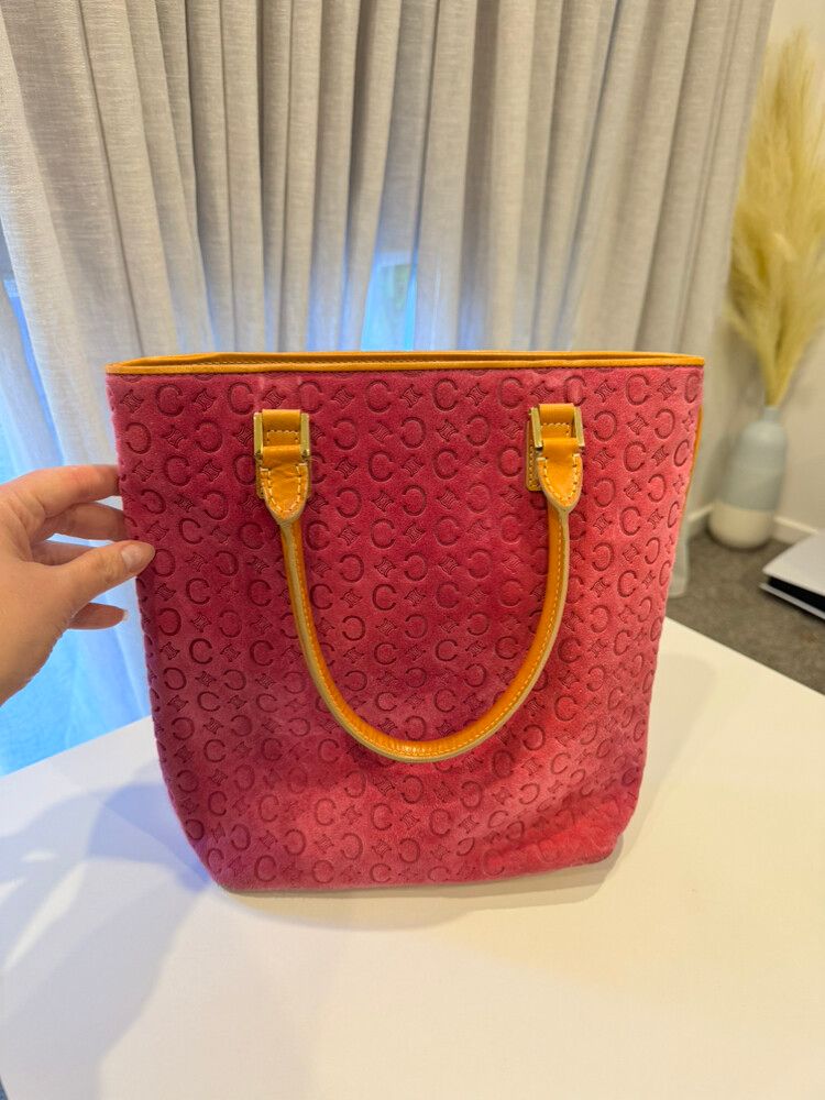 vintage Celine, pink suede purse