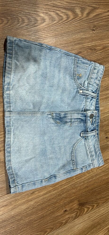 thrills low rise denim skirt