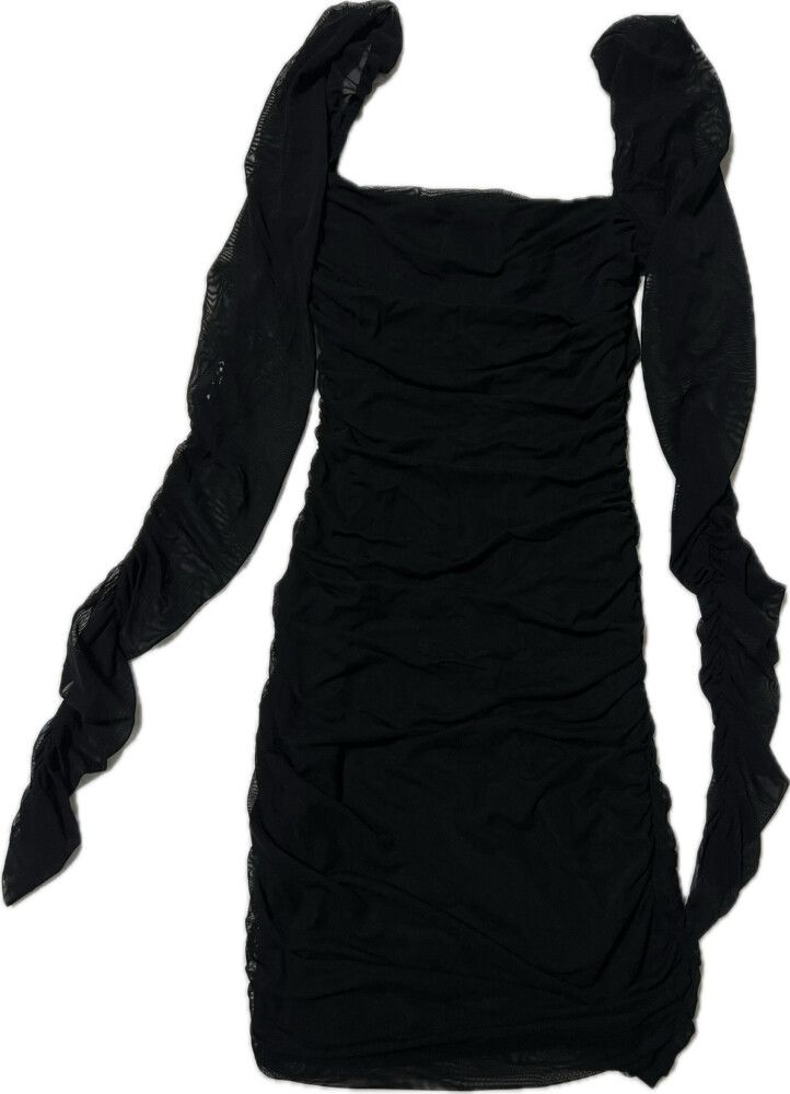strapless open back dress Bella Luna Ruched Mini Dress Black