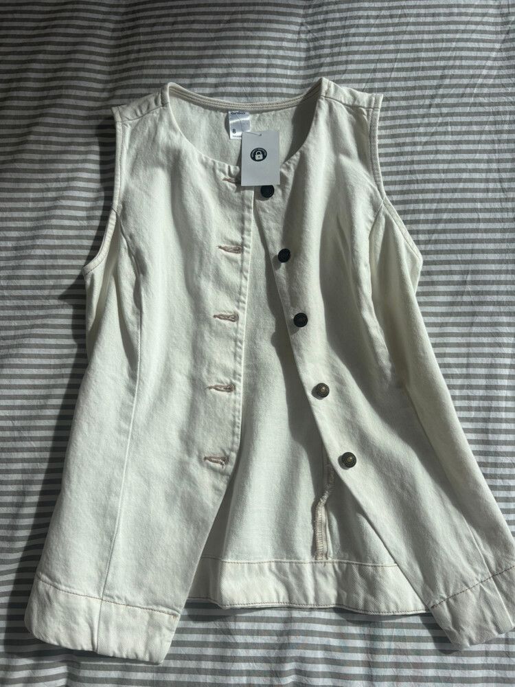 White Denim Vest