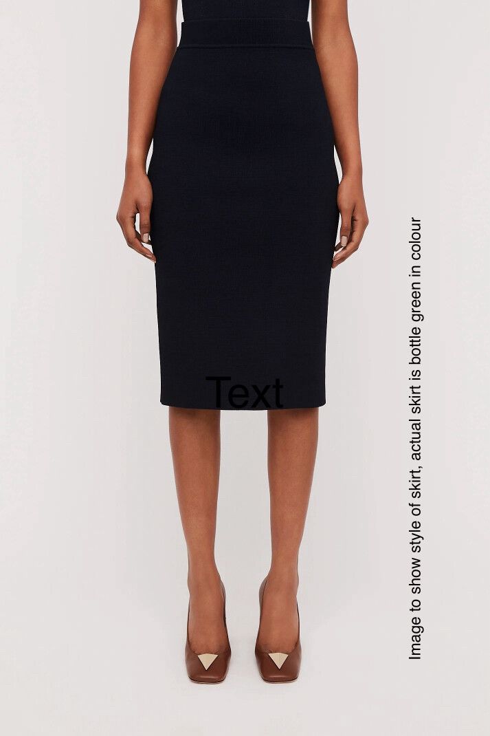 Scanlan Theodore Crepe Knit Pencil Skirt Dark Green Small Midi Corporate