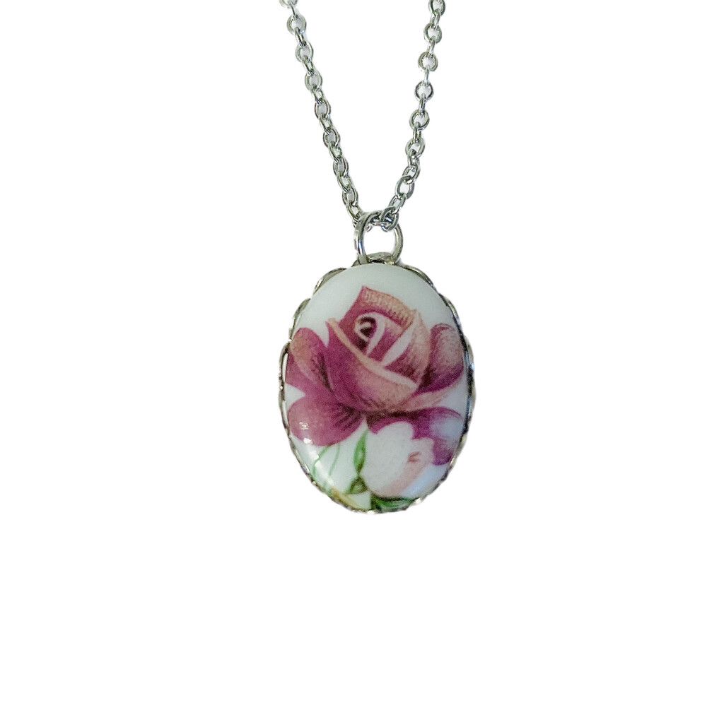 Purple Rose Flower made with Swarovski Crystal Bridal Bridesmaids Prom  Necklace | eBay