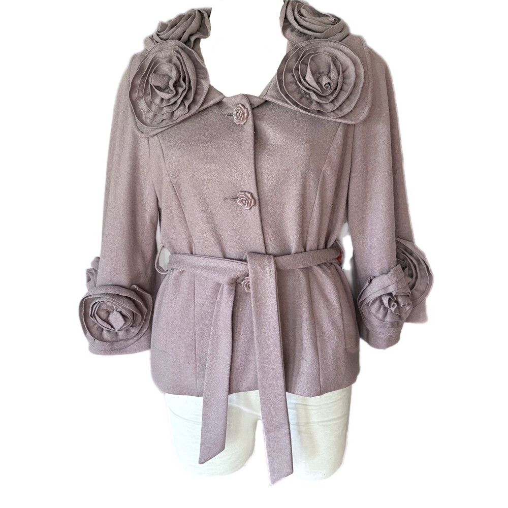 Vintage 90s Latte/ Pink Wool Blend Jacket Size 10