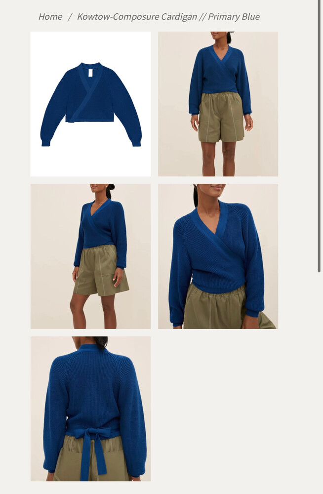Kowtow Composure Cardigan - Primary Blue XXS