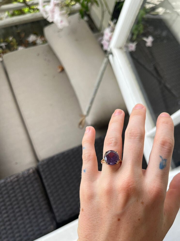 Vintage 9ct Rose Gold Amethyst Ring – Elegant & Timeless