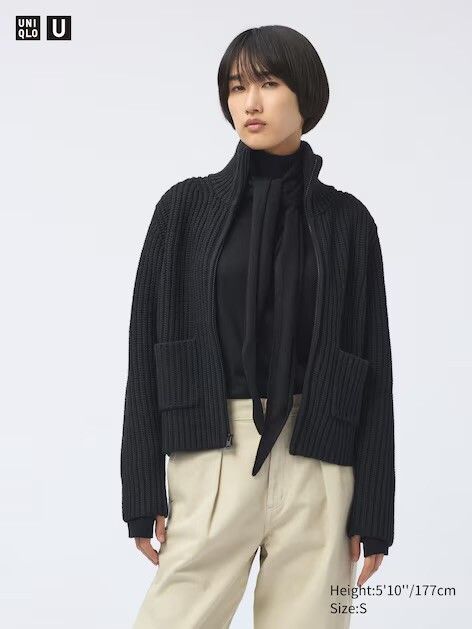uniqlo wool zip cardigan