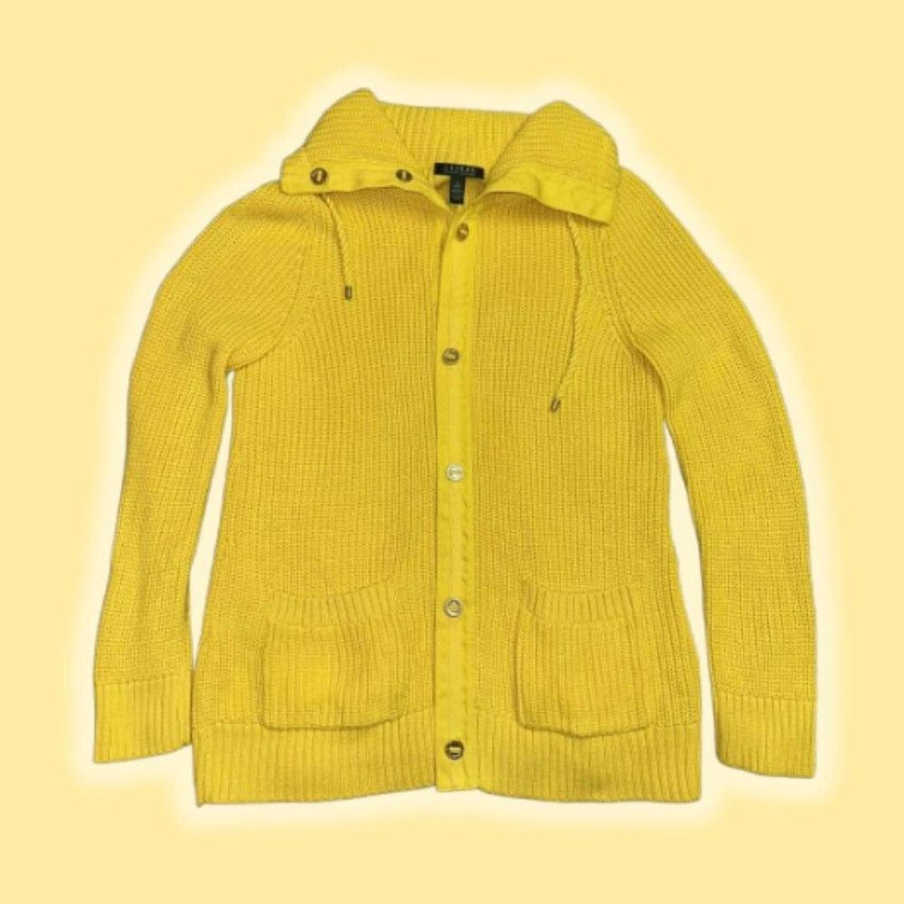 RALPH LAUREN YELLOW CARDIGAN