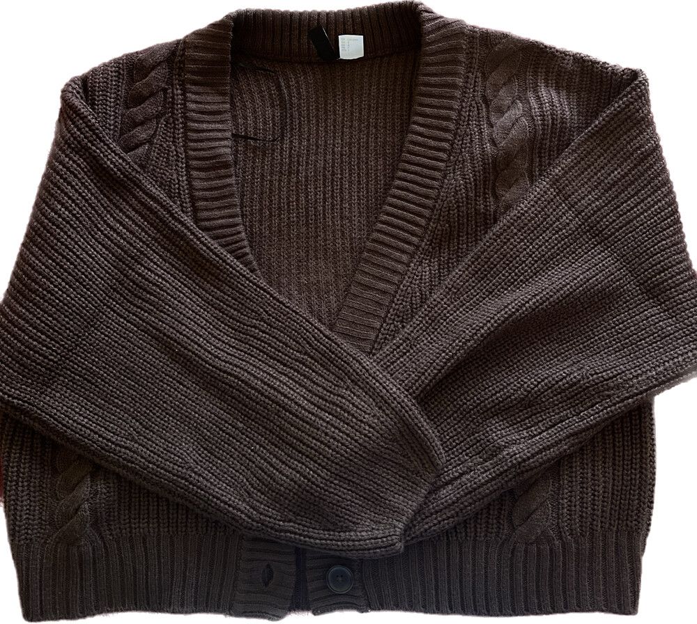 brown cardigan
