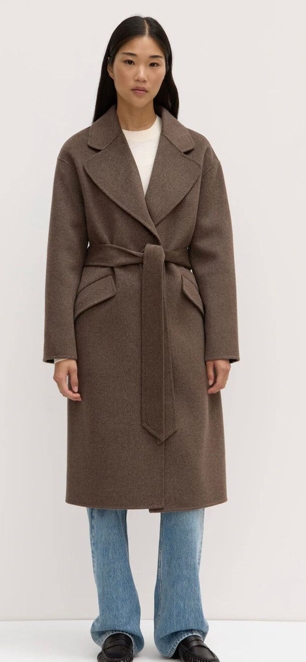 Assembly Label Brown Wool Coat Size XS