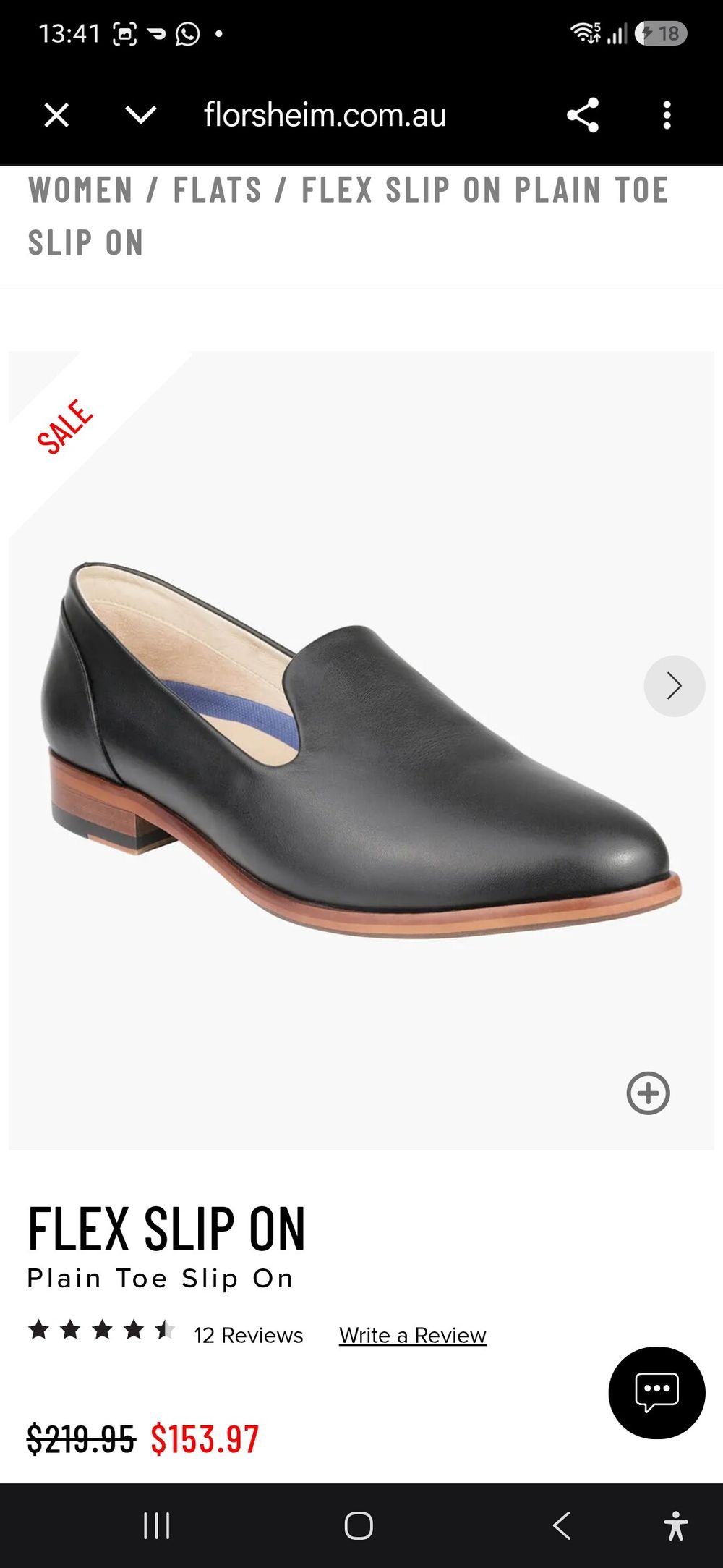 Florsheim Black flex slip on heels
