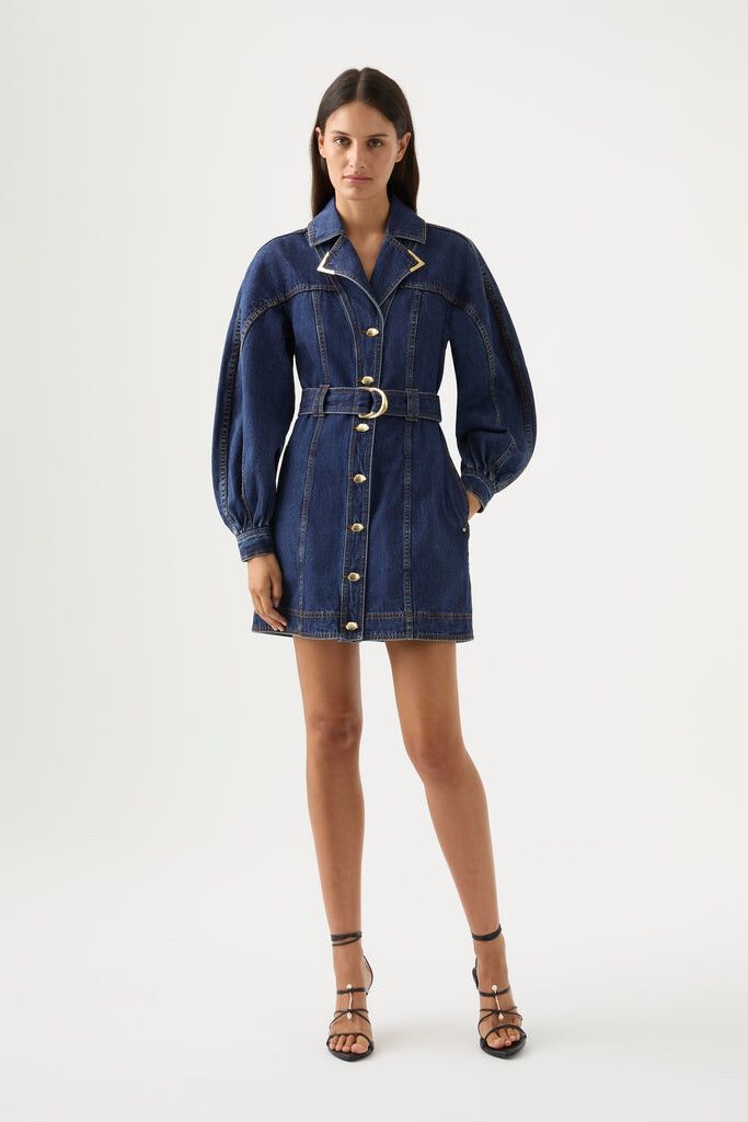 【AJE】キュートなデニムミニワンピースElena Belted Denim Mini Aje Elena Belted Denim Mini Dress | Shopbop