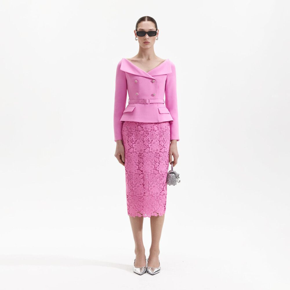 Self Portrait Lace Midi Dress 8 New