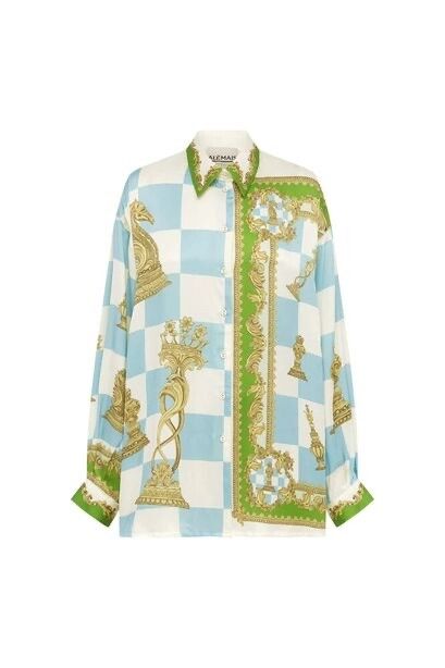 Alemais chessmate silk shirt size 8 BNWT
