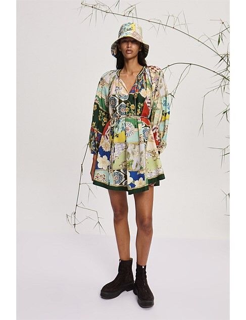 Alemais Floral Patchwork Mini Dress 8