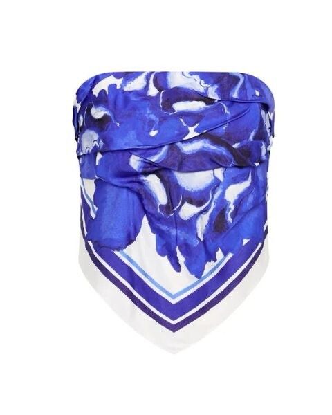 Aje Blue White Floral Print Top 6