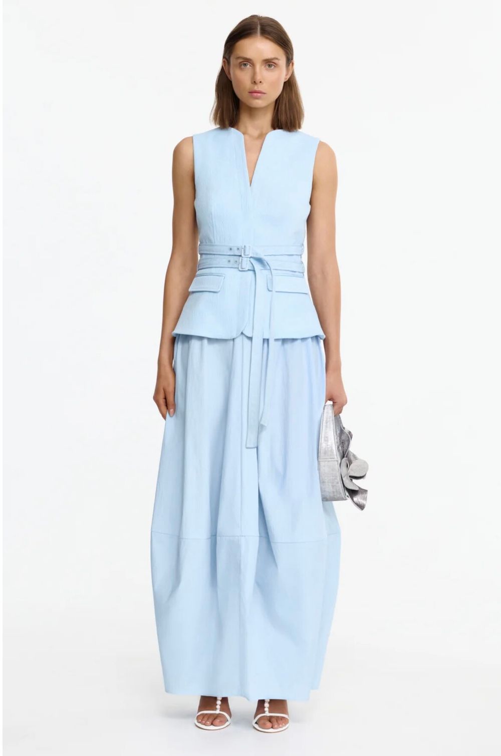 tulle-proof black tulle beaded tie-shoulder tiered mini dress Acler Florence Denim Dress in Blue Wash – Coco & Lola main image 0