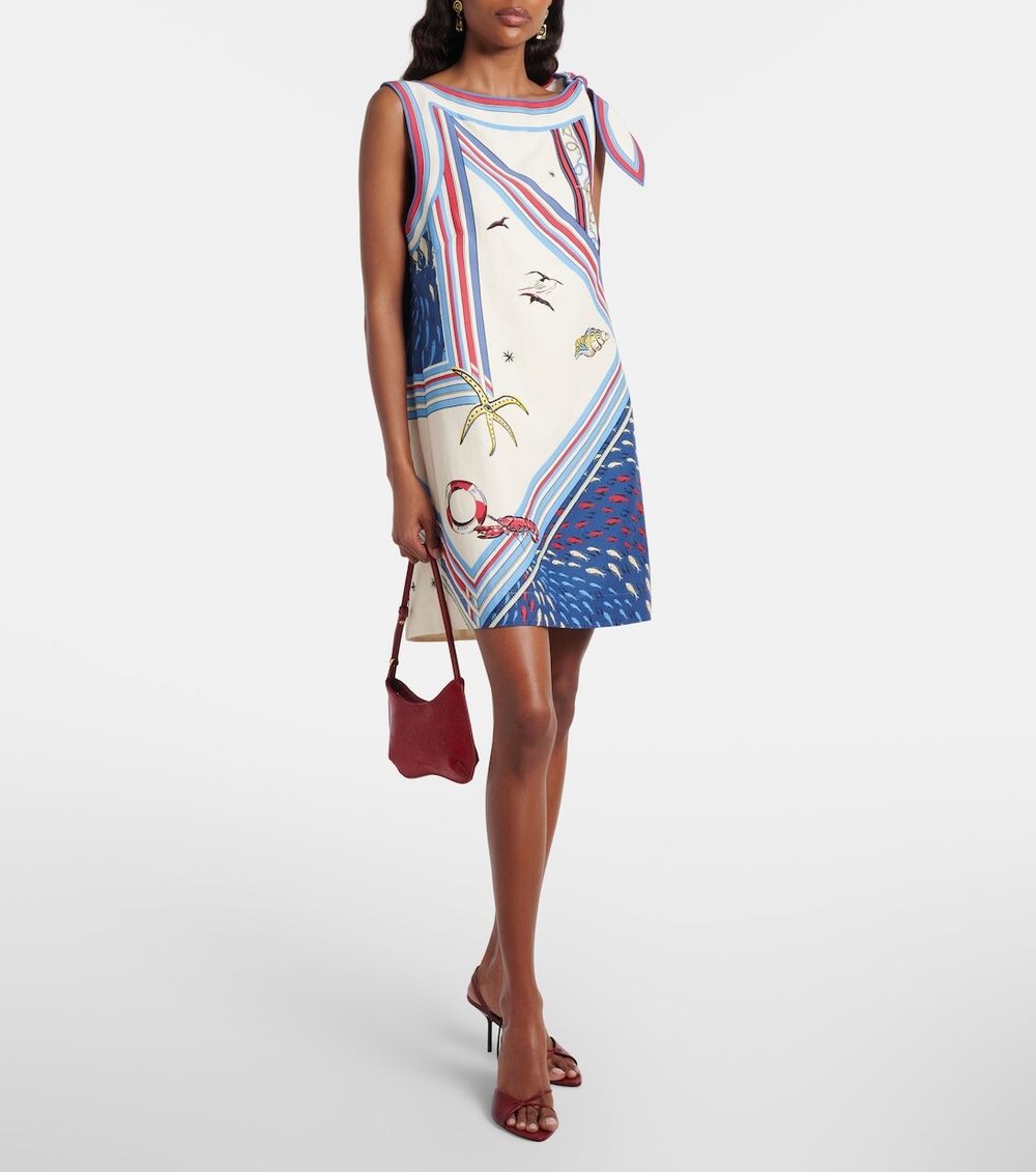 Alémais Apollo bow-detail printed minidress 6 BNWT