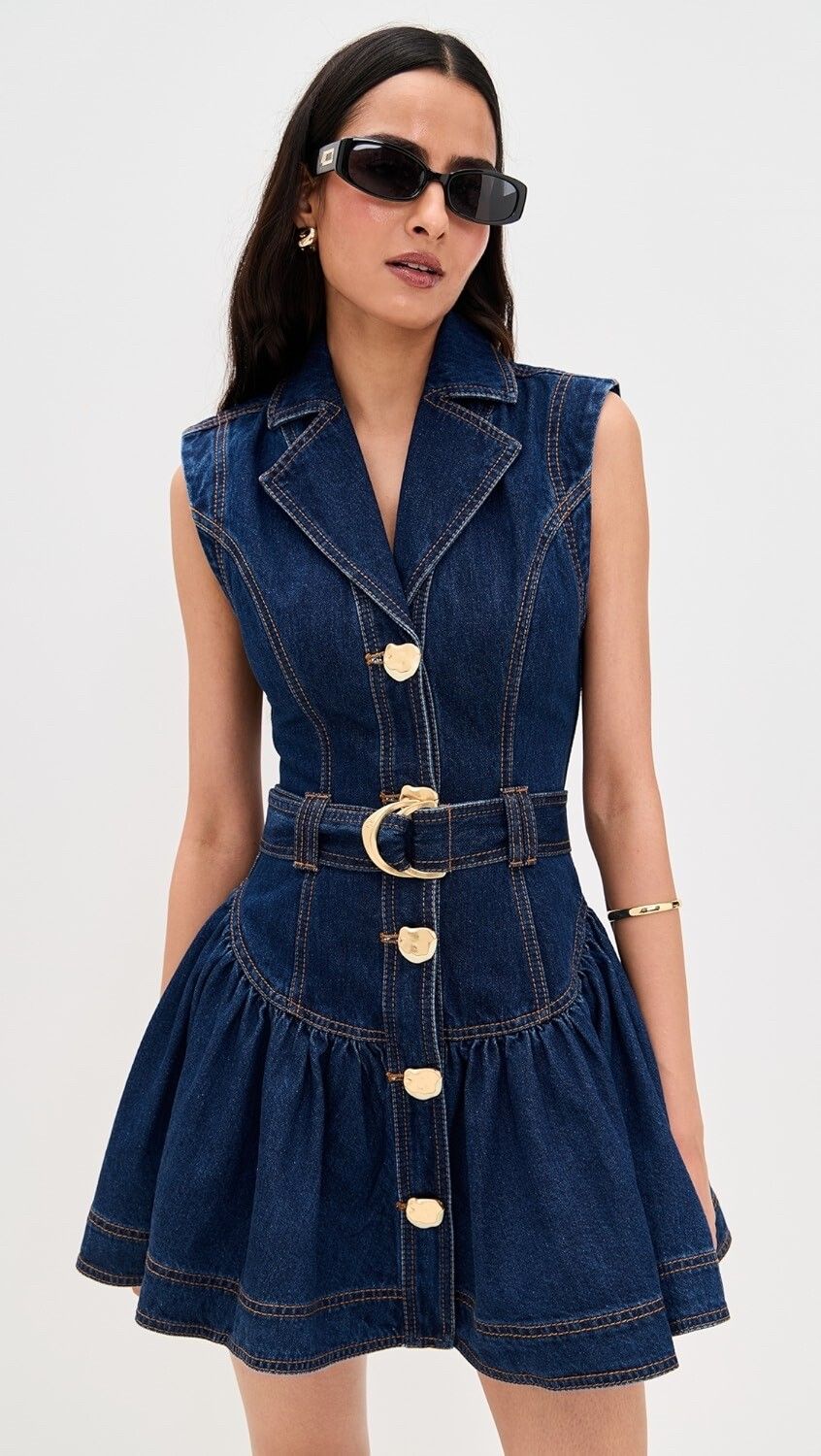 Aje Elena denim mini dress 8