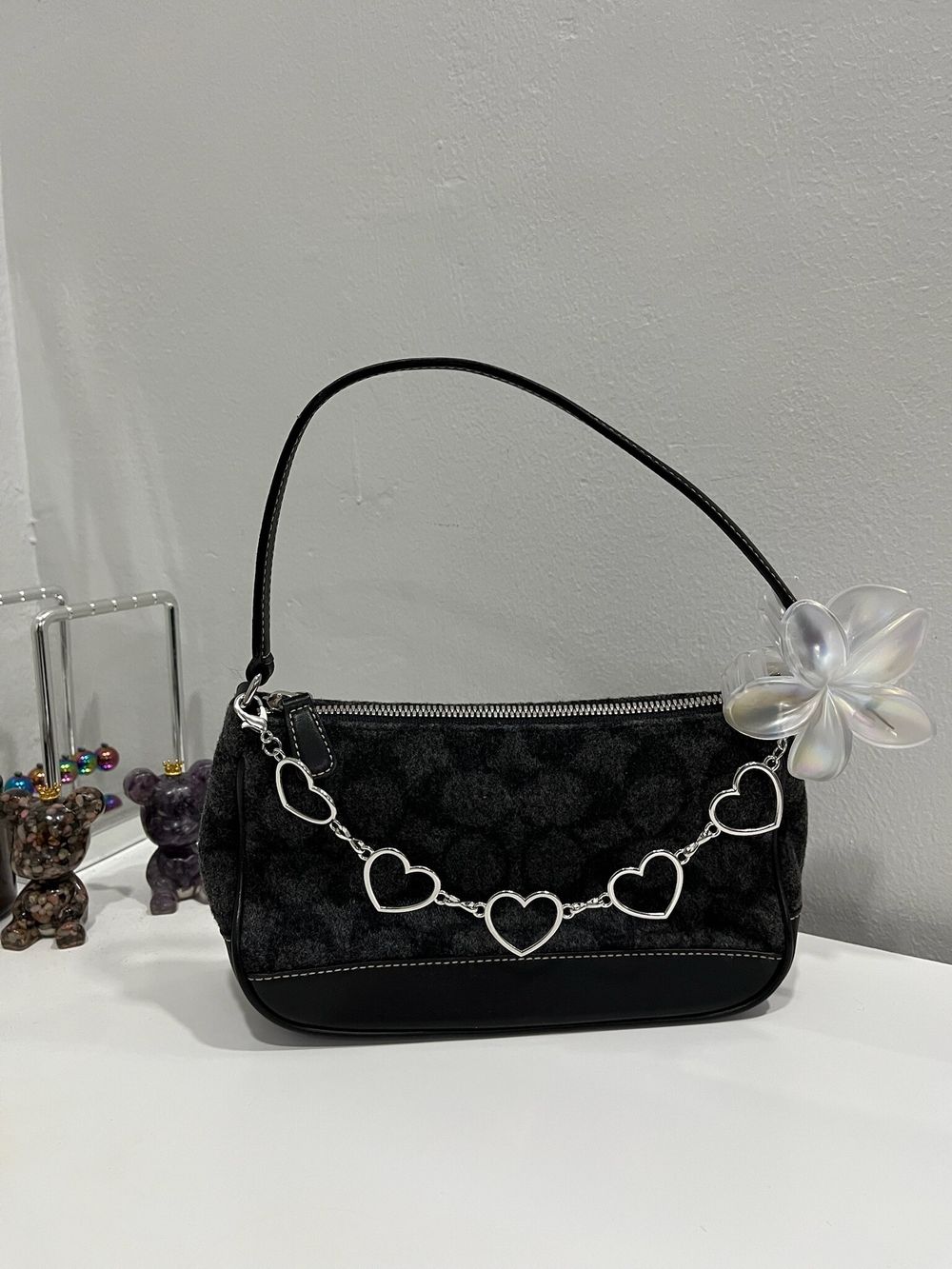 Authentic Vintage Y2K Coach Wool Demi Shoulder Bag