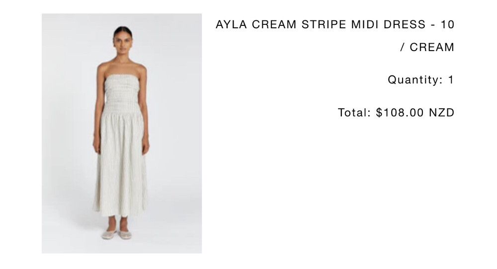 DISSH - Ayla Cream Stripe Midi Dress on Designer Wardrobe