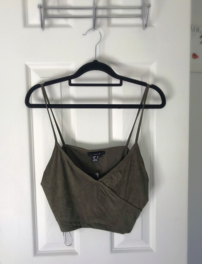 Faux Suede Khaki Set: Skirt & Top
