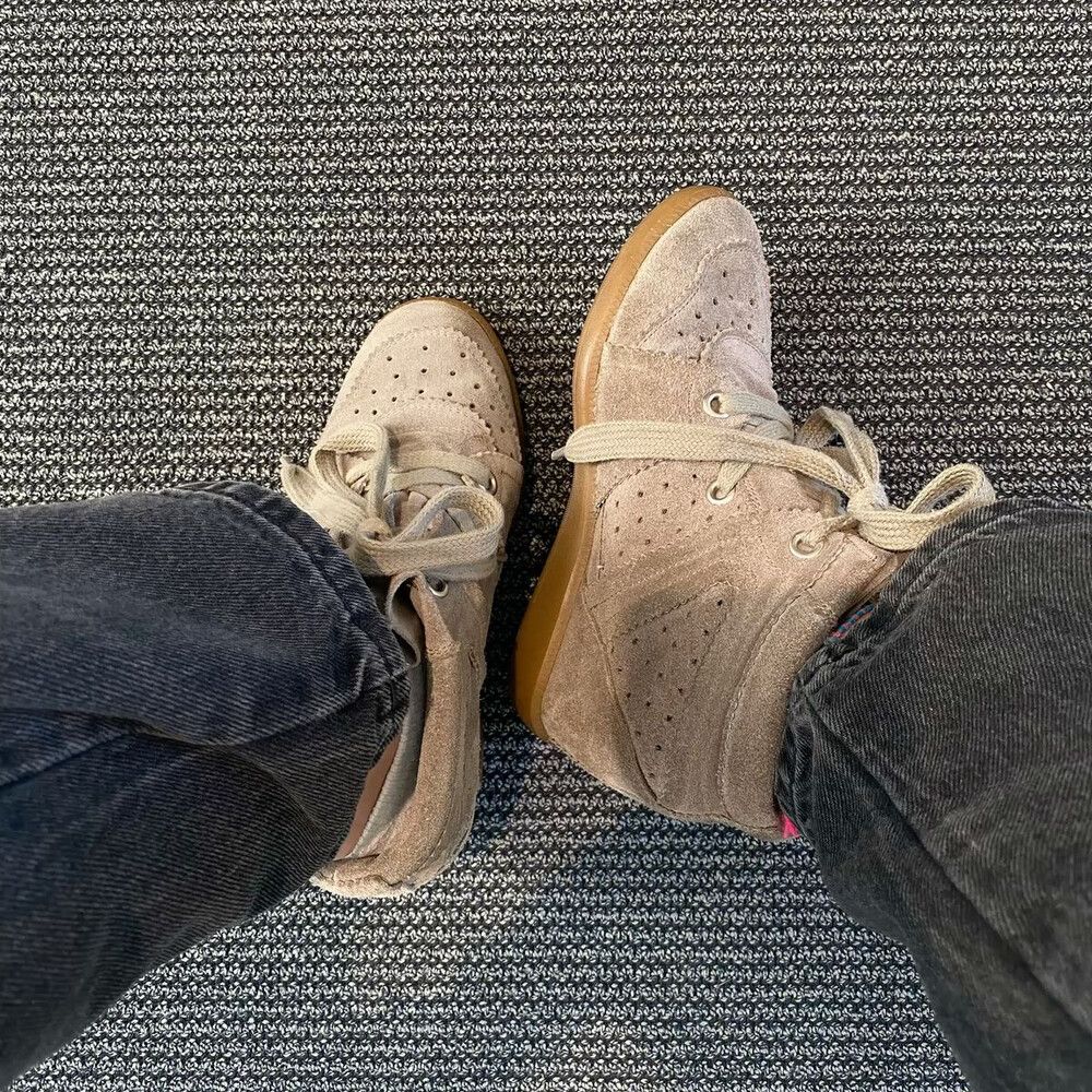 Isabel Marant Khaki Bobby Wedge Sneakers