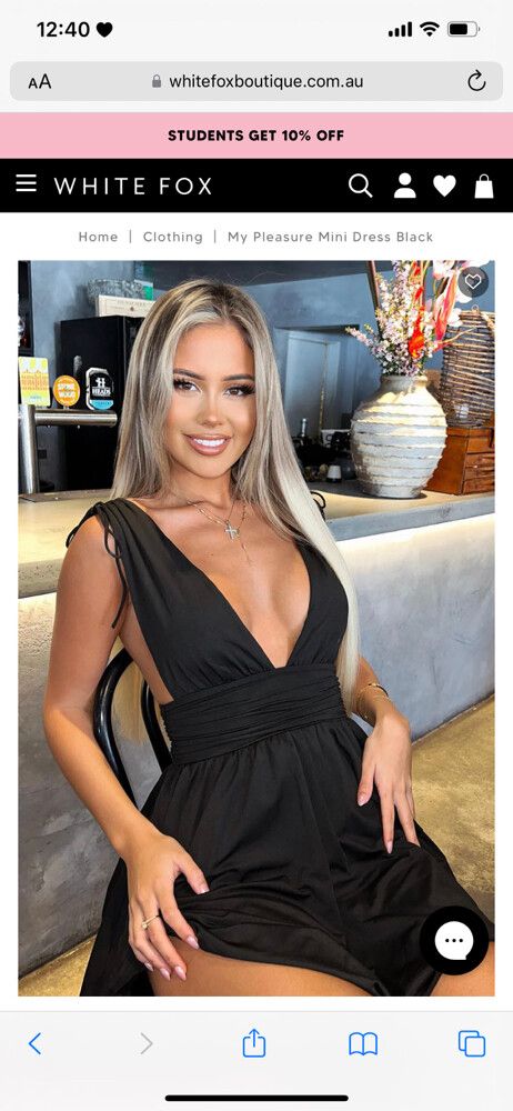 White Fox - Black Mini Dress on Designer Wardrobe