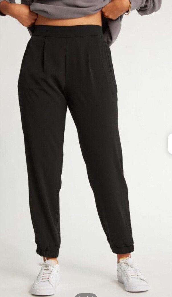 MAX Black Elastic Waist Slip on pants