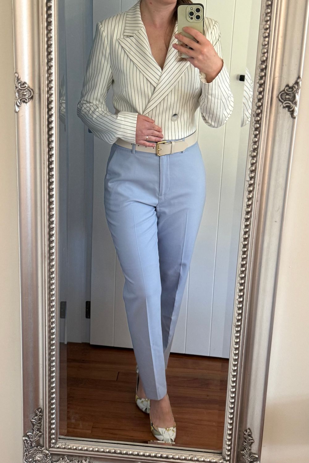 ladies wool lined dress pants Lightweight Womens Saba Saba Blue Wool Lined Pants On Designer Wardrobe LowStock:43679229870131