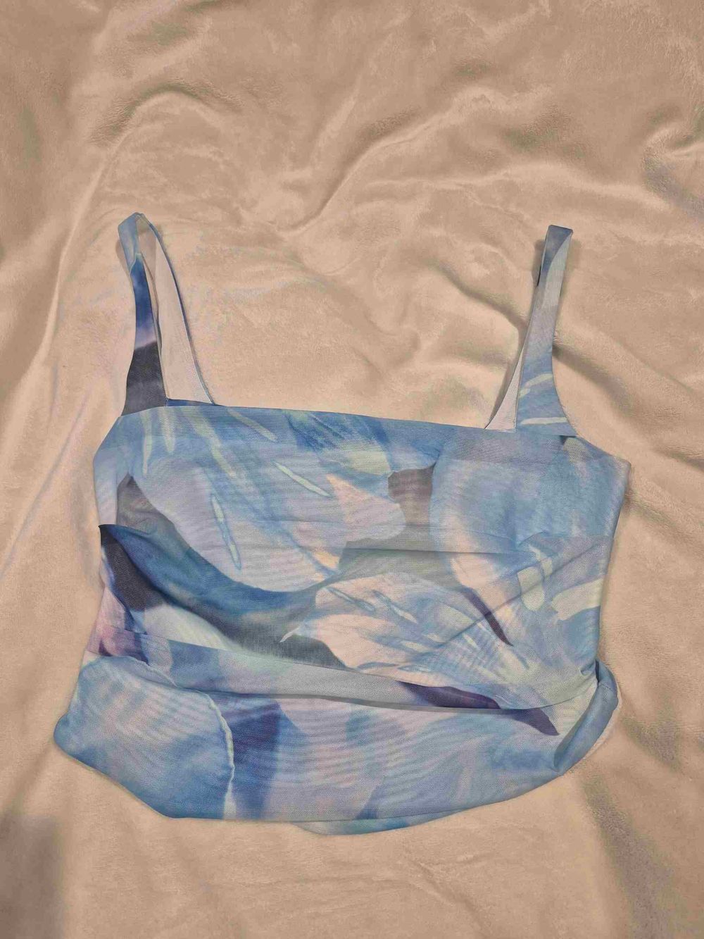 White Fox Blue Print Top