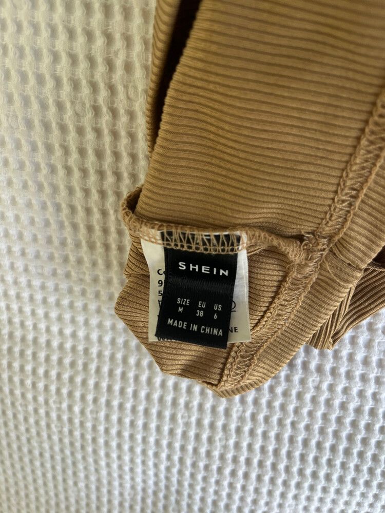 Tan Crossover Crop Top