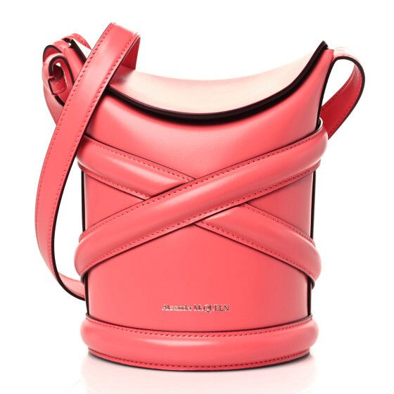 brand new Authentic ALEXANDER MCQUEEN Calfskin The Curve Small Shoulder Bag Coral
