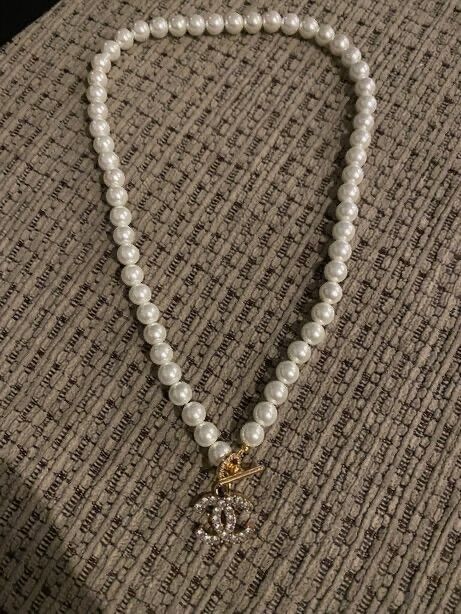 Chanel Classic Crystal CC logo Necklace.