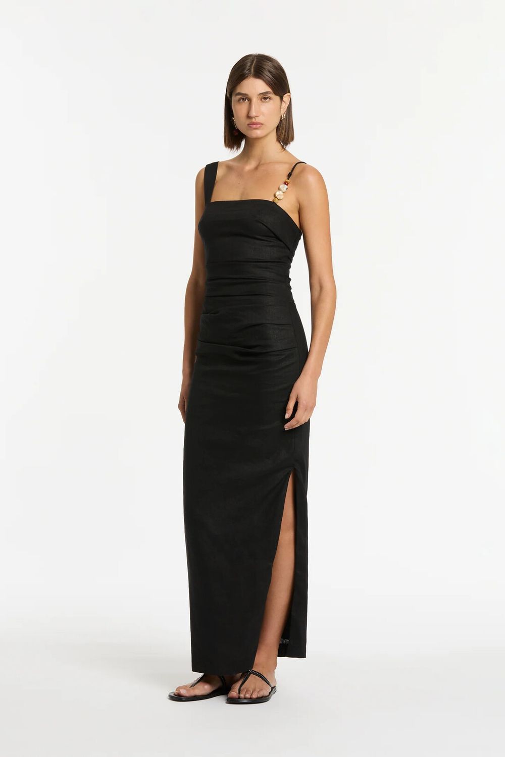 smart black dress TA3 Notchy Pencil Dress - Black - XXS