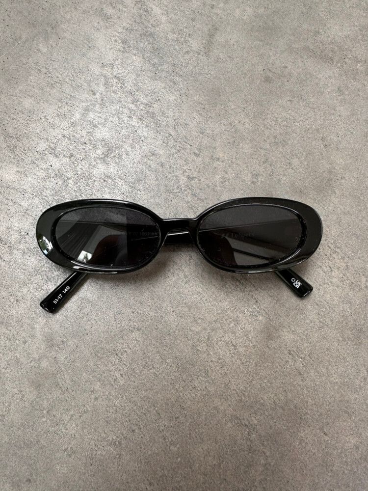 Le Specs Black Oval Sunglasses