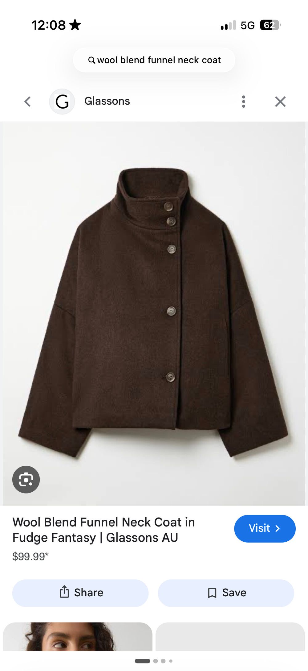Glassons GREY Wool Blend Funnel Neck Coat