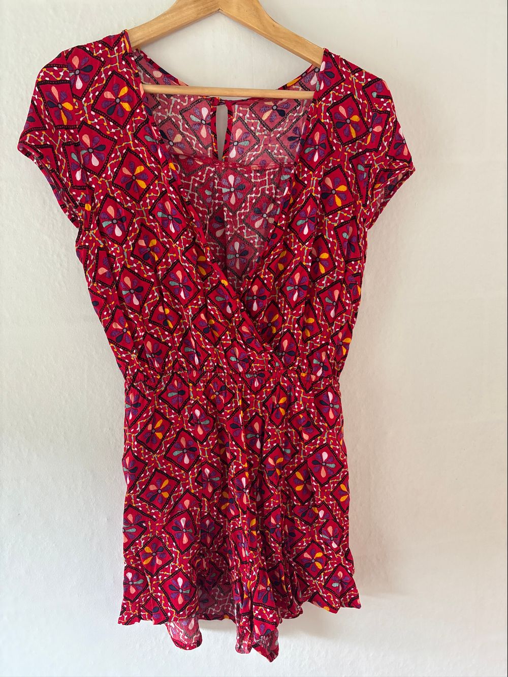 Tigerlily Red Pattern Playsuit Size 10/M