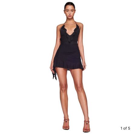 reformation black velvet mini dress FRANCESCA MINI DRESS main image 0