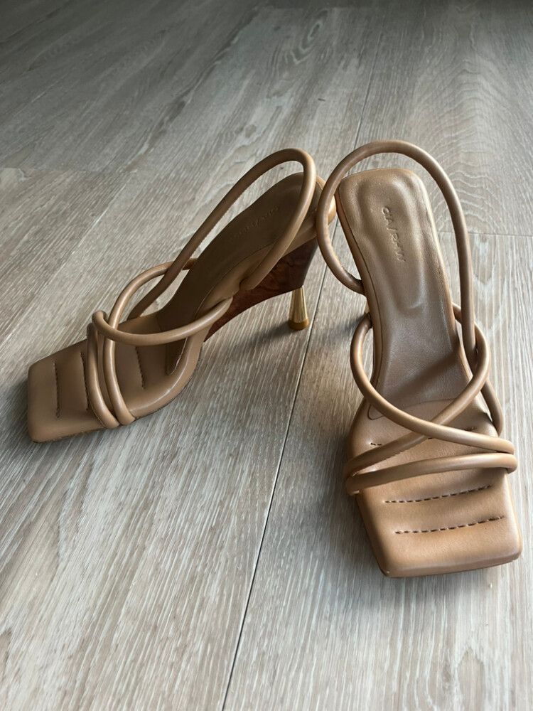 Gia Borghini Gia x Rosie Huntington Whiteley Leather Slingback Wedge Sandals