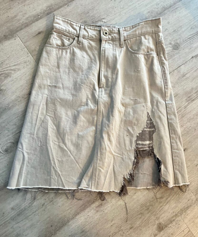 G Star Distressed Denim Skirt