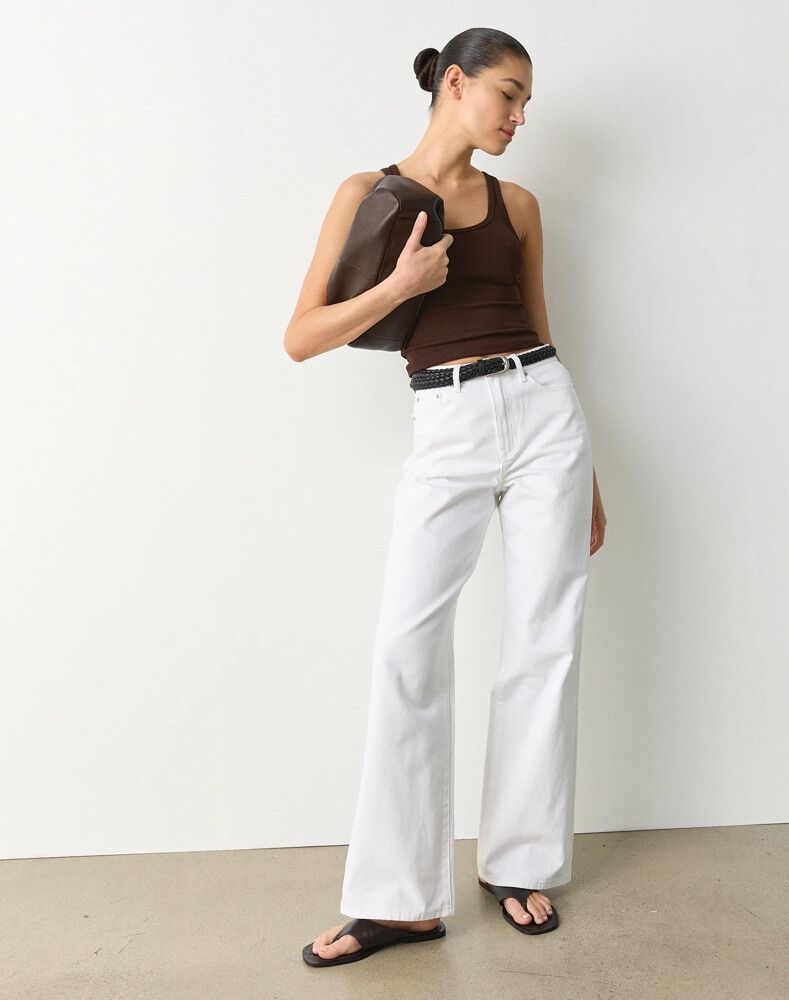 Glassons High Rise Straight Leg White Jeans