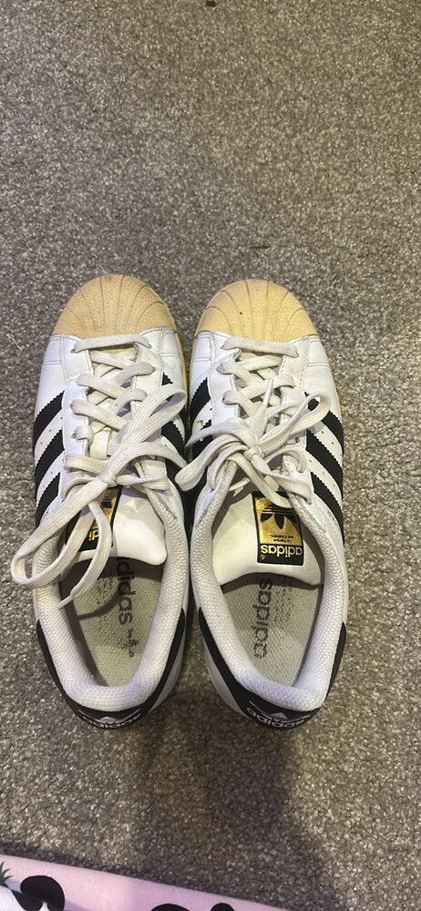 Adidas White Black Superstar Sneakers