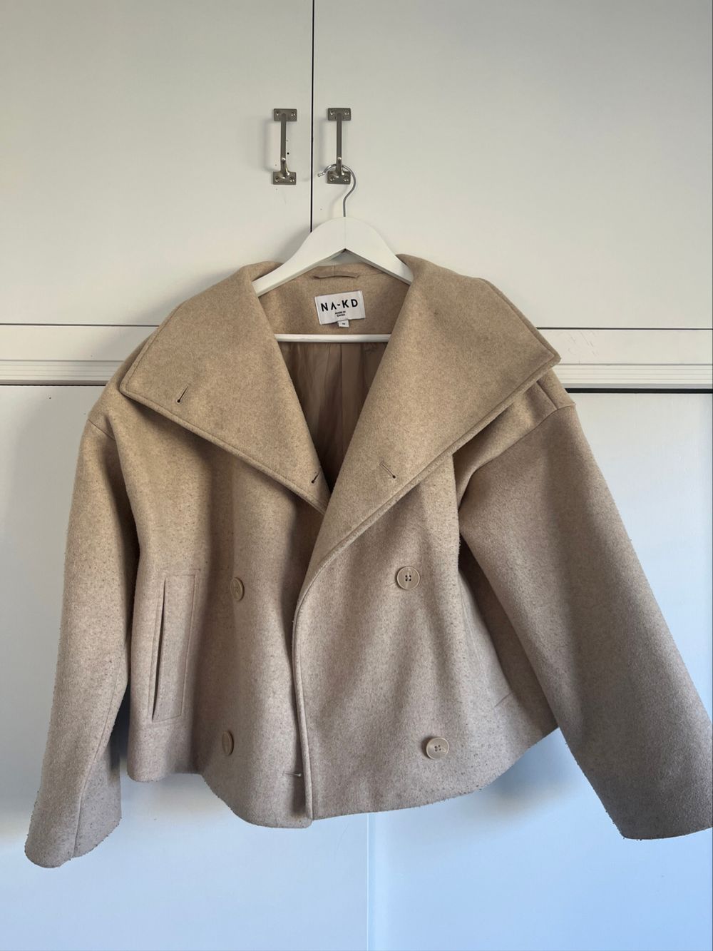 NA-KD Beige Double Breasted Coat